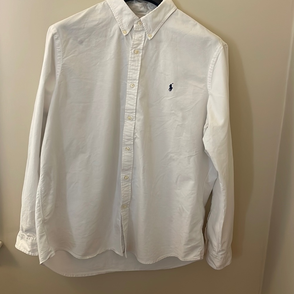 White men's, Ralph Lauren, classic fit double XL long sleeve, cotton shirt